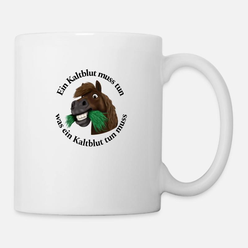 Pummelpony Nimmersatt Kaltblut - Tasse - Weiß