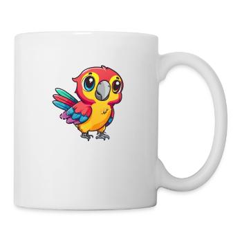 Niedlicher Bunter Papageienfreund - Tasse - Weiß - Rechts