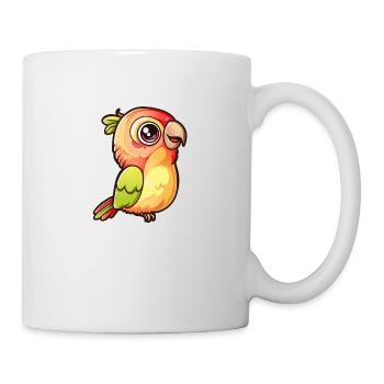 Süßer Karikatur Papagei In Bunten Farben - Tasse - Weiß - Rechts