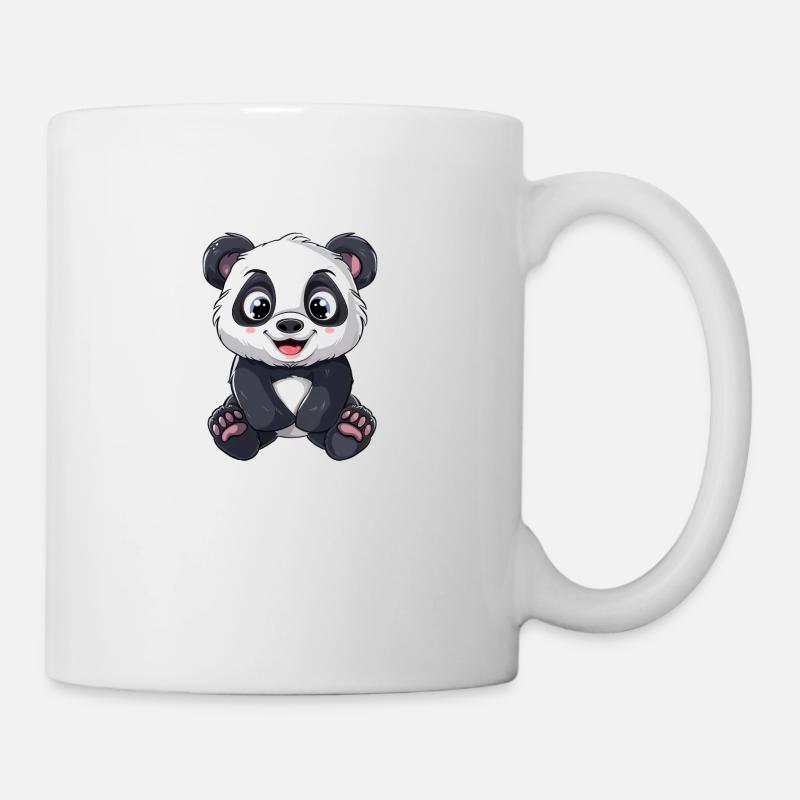 Niedlicher Panda Mit Großen Augen - Tasse - Weiß