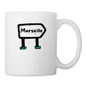Panneau ville de Marseille - Mug blanc - blanc - Droite
