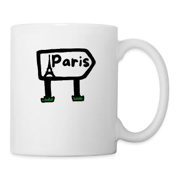 panneau ville de Paris - Mug blanc - blanc - Droite