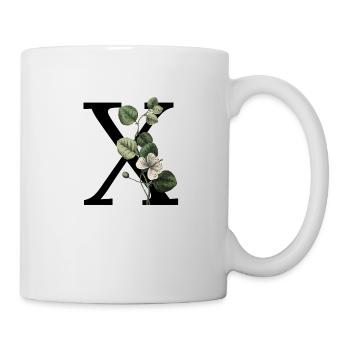Buchstabe X Grüne Botanik - Tasse - Weiß - Rechts
