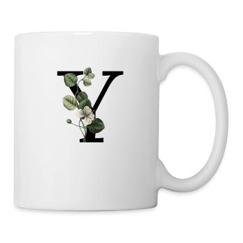 Grüner botanischer Y-Buchstabe - Tasse - Weiß - Rechts