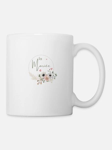 Brautkrone Boho Blumen - Tasse - Weiß
