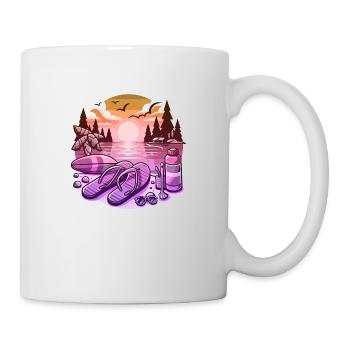 Été Lac Nature Flore Art Fleurs Mer Plage - Mug blanc - blanc - Droite