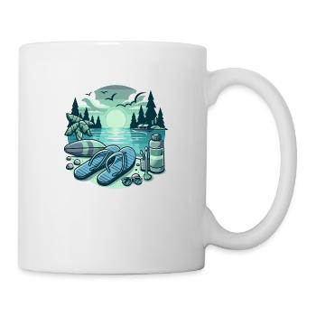 Été Lac Nature Flore Art Fleurs Mer Plage - Mug blanc - blanc - Droite