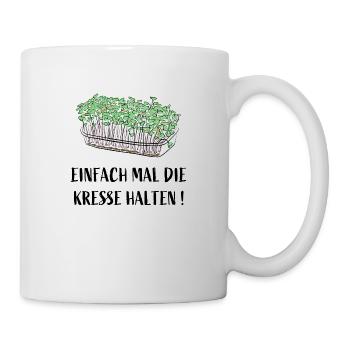 Einfach mal die Kresse halten - Tasse - Weiß - Rechts