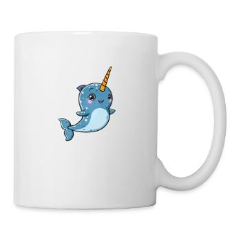 Playful Narwhal with Unicorn Horn - Mug - white - Right
