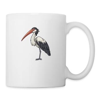 Funny stork in watercolor look - Mug - white - Right