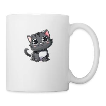 Chaton Gris Mignon Grands Yeux - Mug blanc - blanc - Droite