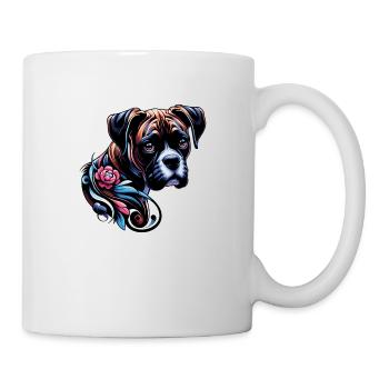 Boxer fleur - Mug blanc - blanc - Droite