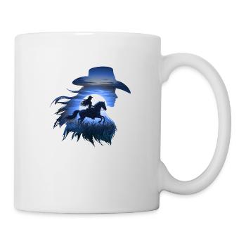 Cowboy Lustige Frauen Hut Wild Western Rodeo Texas - Tasse - Weiß - Rechts