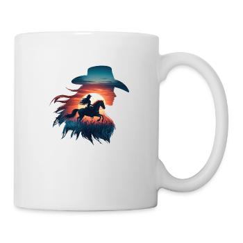 Cowboy Drôle Femmes Chapeau Wild Western Rodeo Texas - Mug blanc - blanc - Droite