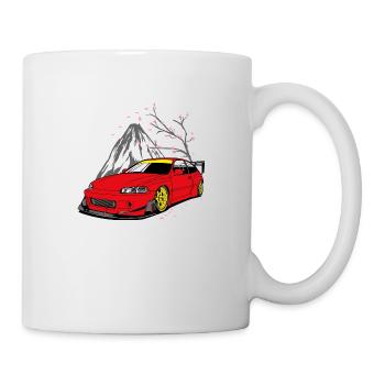 Car with mountain - Tasse - Weiß - Rechts
