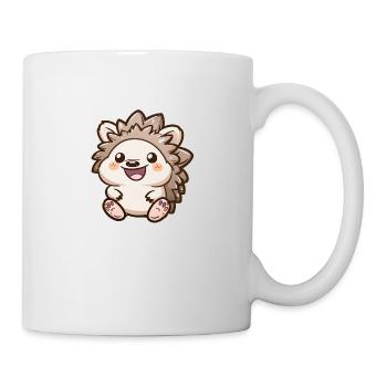 Cute Smiling Hedgehog Motif - Mug - white - Right