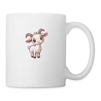 Mignon bébé chèvre avec de grands yeux - Mug blanc - blanc - Droite