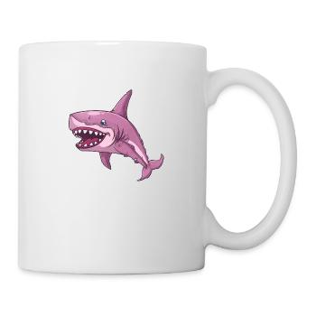 Naughty shark with big teeth - Mug - white - Right