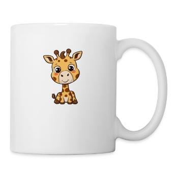 Bébé girafe espiègle avec de grands yeux - Mug blanc - blanc - Droite