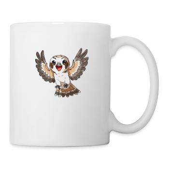 Faucon joyeux déployant les ailes - Mug blanc - blanc - Droite