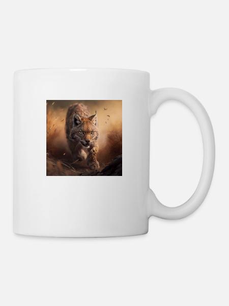 Rennender Luchs - Tasse - Weiß