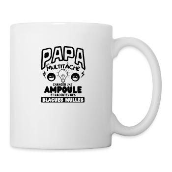 Papa multitâche changer une ampoule et raconter de - Mug blanc - blanc - Droite