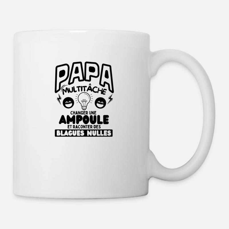 Papa multitâche changer une ampoule et raconter de - Mug blanc - blanc