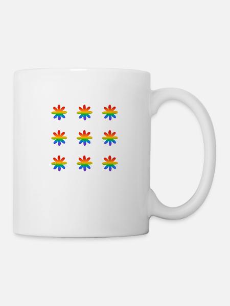 Rainbow Flowers - Mug - white