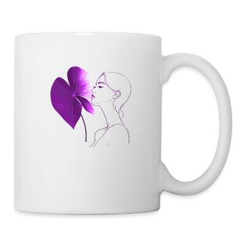Blumen Frauen Mädchen Mode Design Kunst Weiblicher Stil - Tasse - Weiß - Rechts