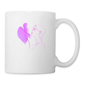 Blumen Frauen Mädchen Mode Design Kunst Weiblicher Stil - Tasse - Weiß - Rechts