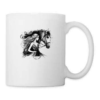 Blumen Frauen Mädchen Mode Design Kunst Weiblicher Stil - Tasse - Weiß - Rechts