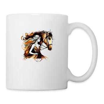 Blumen Frauen Mädchen Mode Design Kunst Weiblicher Stil - Tasse - Weiß - Rechts