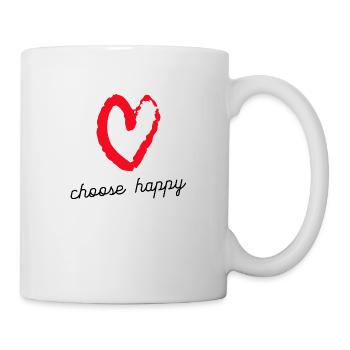 choose happy, nimm es gelassen - Tasse - Weiß - Rechts