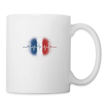 France Battement de Cœur Drapeau Français Fierté - Mug blanc - blanc - Droite