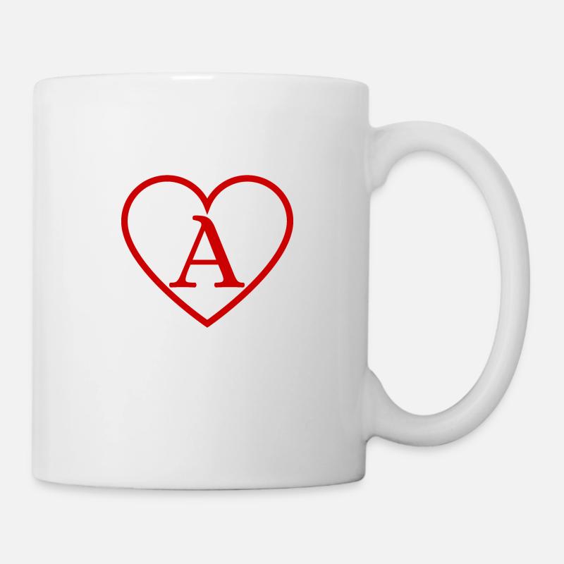 Lettre a cœur rouge - Mug blanc - blanc