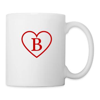 Buchstabe b rotes Herz - Tasse - Weiß - Rechts