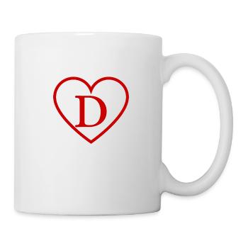 Roter Herz-Buchstabe - Tasse - Weiß - Rechts