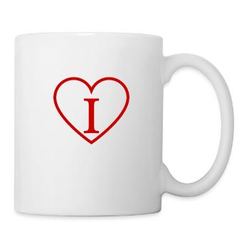 Lettre i cœur rouge - Mug blanc - blanc - Droite