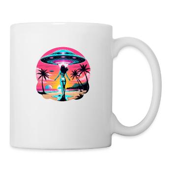 Begegnung mit Außerirdischen im Sommerurlaub. - Tasse - Weiß - Rechts