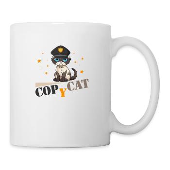 Wortspiel Cop Y Cat Polizist und Katze Nachahmer - Tasse - Weiß - Rechts