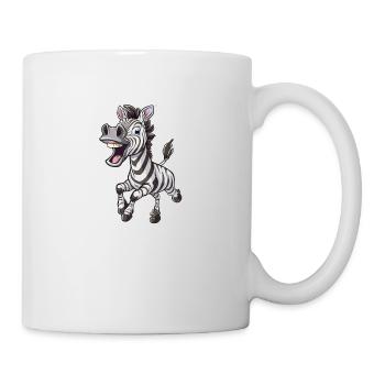 Zèbre joyeux avec un sourire - Mug blanc - blanc - Droite