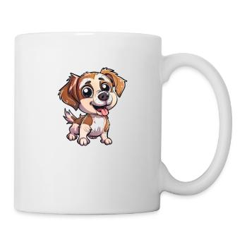 Playful puppy with googly eyes - Mug - white - Right