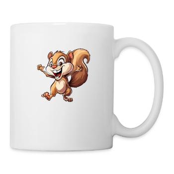 Fröhliches Eichhörnchen In Aktion - Tasse - Weiß - Rechts