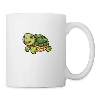 Lächelnde Schildkröte In Pastellfarben - Tasse - Weiß - Rechts