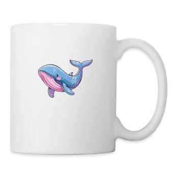 Colorful Whale Motif in Watercolor Style - Mug - white - Right