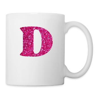 Glitzer rosa Buchstabe d - Tasse - Weiß - Rechts