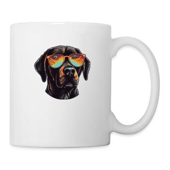 Labrador Hund Hipster Cool Party - Tasse - Weiß - Rechts