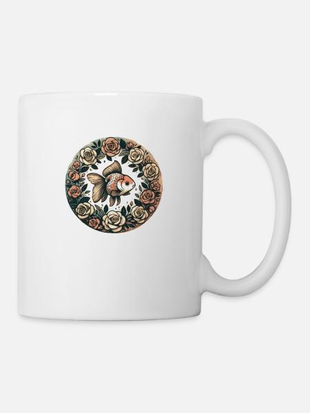 Ausgefallener Oranda-Goldfisch - Tasse - Weiß