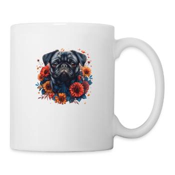 Mops - Tasse - Weiß - Rechts