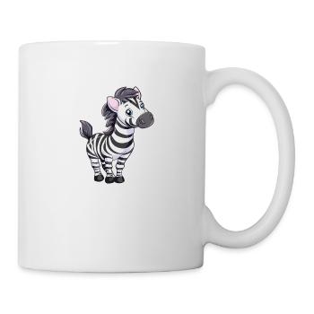 Niedliches Zebra Cartoon Für Kinder - Tasse - Weiß - Rechts